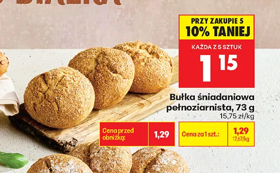 Bułka śniadaniowa pełnoziarnista promocja w Biedronka