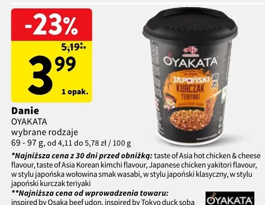 Danie Oyakata japońskie wybrane rodzaje promocja w Intermarche