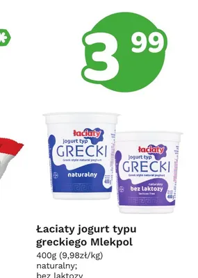 Jogurt typu greckiego Łaciate naturalny promocja w Limonka