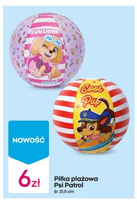 Piłka plażowa Psi Patrol śr. 31,5cm promocja w Pepco