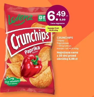 Chipsy Crunchips Paprykowe Lorenz promocja w Frisco