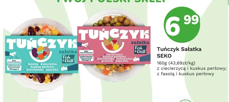Tuńczyk sałatka Seko z fasolą i kuskus perłowy promocja w Limonka