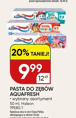Pasta do zębów Aquafresh Splash promocja w Chata Polska