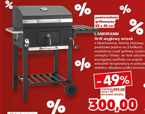 Grill węglowy wózek Landmann promocja w Kaufland