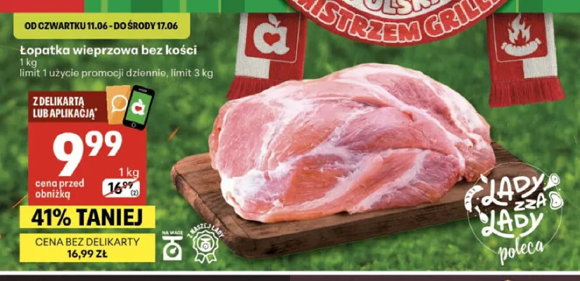 Łopatka wieprzowa bez kości promocja w Delikatesy Centrum