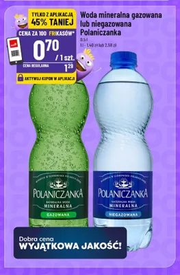 Woda mineralna gazowana Polaniczanka promocja w POLOmarket