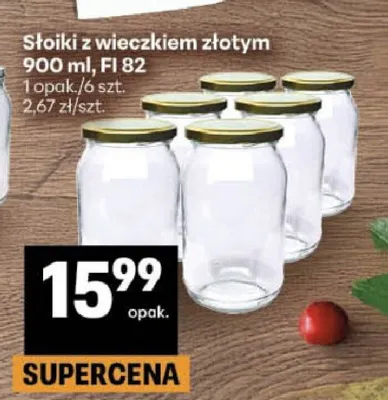 Słoiki z wieczkiem złotym 900 ml FI 82 6-pak promocja w Delikatesy Centrum