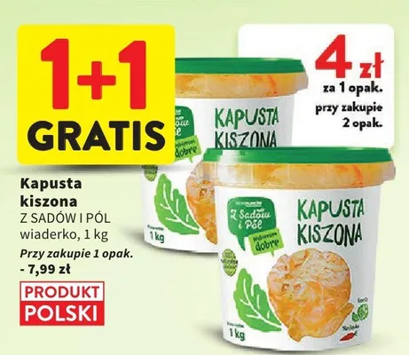 Kapusta kiszona Z Sadów i Pól promocja w Intermarche
