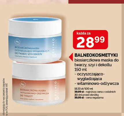 Maska do twarzy szyi i dekoltu biosiarczkowa witaminowo-odżywcza Balneokosmetyki promocja w Ziko Dermo