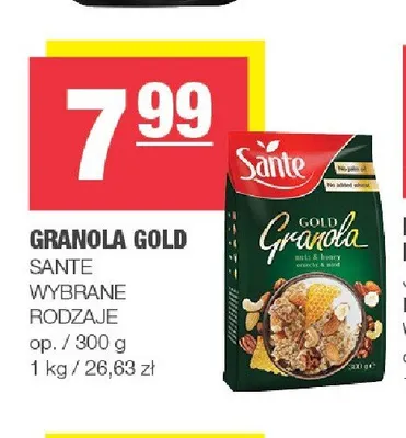 Granola Gold Sante orzechowo-miodowa promocja w SPAR