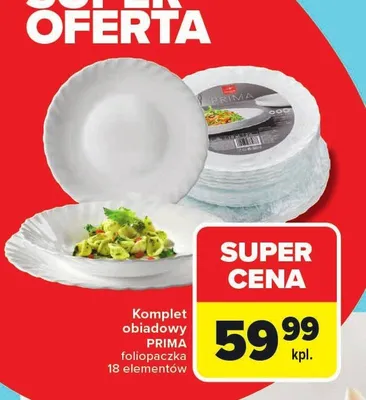Komplet obiadowy Prima foliopaczka 18 elementów promocja w Carrefour