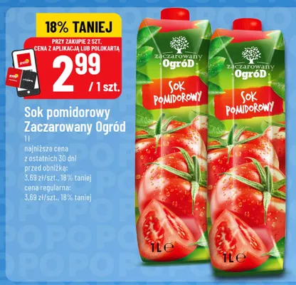 Sok pomidorowy Zaczarowany Ogród promocja w POLOmarket