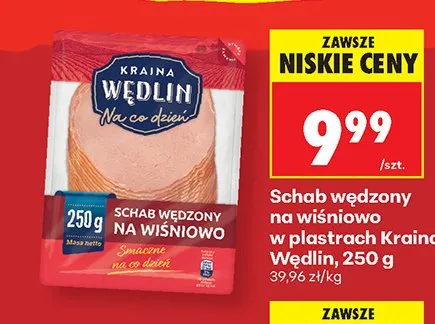 Schab wędzony na wiśniowo w plastrach Kraina Wędlin promocja w Biedronka