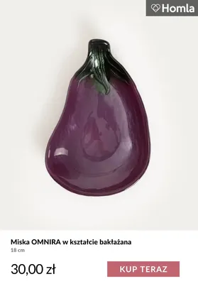 Miska Omnira w kształcie bakłażana 18 cm Homla promocja w Homla