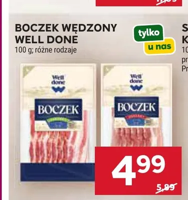 Boczek wędzony Well Done promocja w Stokrotka