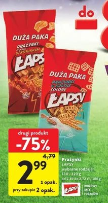 Prażynki w kratkę solone Łapsy promocja w Intermarche