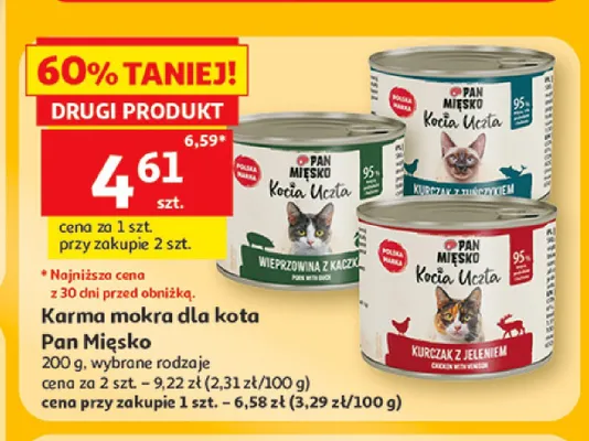 Karma mokra dla kota Pan Mięsko Kocia Uczta kurczak z tuńczykiem promocja w Auchan