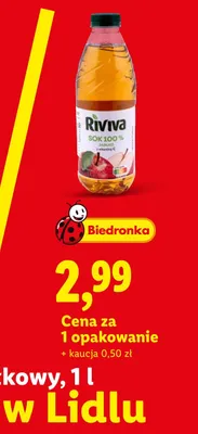 Sok jabłkowy Riviva 100% promocja w Lidl