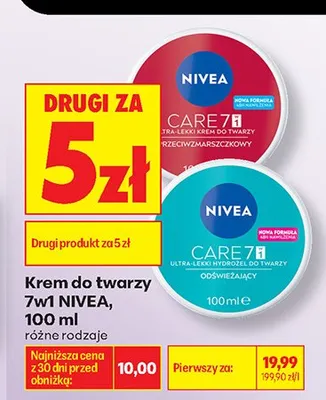 Krem do twarzy Nivea Care 7w1 Odświeżający promocja w Biedronka