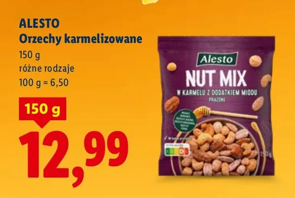 Orzechy karmelizowane 150 g, różne rodzaje promocja w Lidl