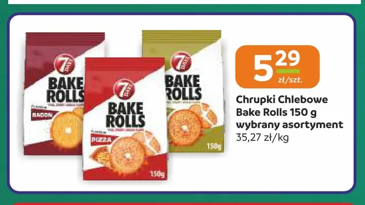 Chrupki chlebowe 7 Days Bake Rolls promocja w Gama