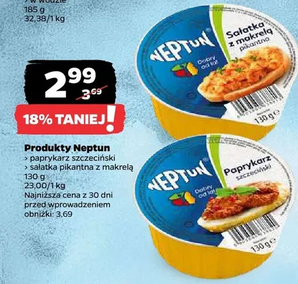 Sałatka pikantna z makrelą Neptun promocja w Netto