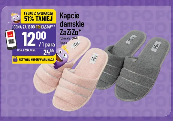 Kapcie damskie ZaZiZo promocja w POLOmarket