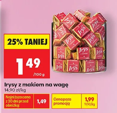 Irysy z makiem na wagę promocja w Biedronka