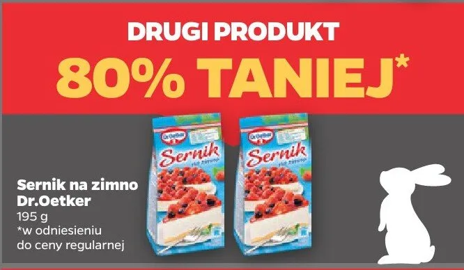 Sernik na zimno DRUGI -80% Dr.Oetker promocja w Netto
