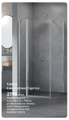 Kabina prysznicowa kwadratowa Finesse Caprice chrom promocja w Castorama