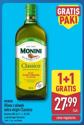 Oliwa z oliwek extra virgin Classico Monini promocja w Aldi