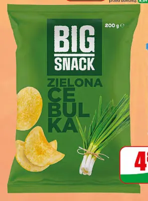 Chipsy zielona cebulka Big Snack promocja w Dino