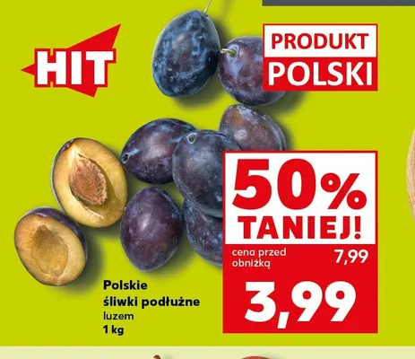Śliwki podłużne polskie luzem promocja w Kaufland
