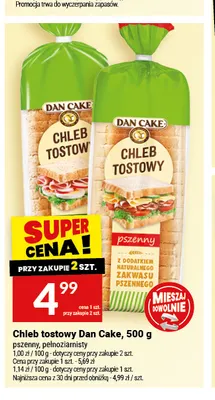 Chleb tostowy pełnoziarnisty Dan Cake promocja w Twój Market