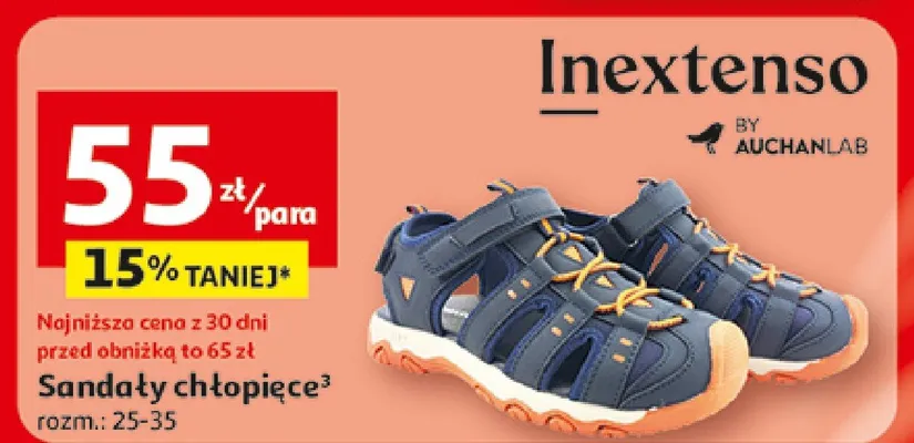 Sandały chłopięce Inextenso promocja w Auchan