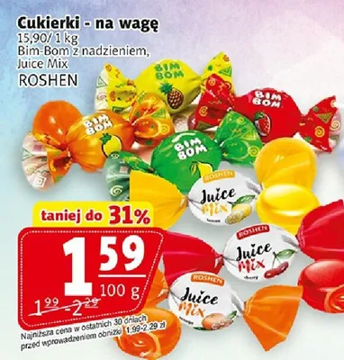 Cukierki - na wagę Bim-Bom z nadzieniem, Juiсe Mix promocja w Prim Market