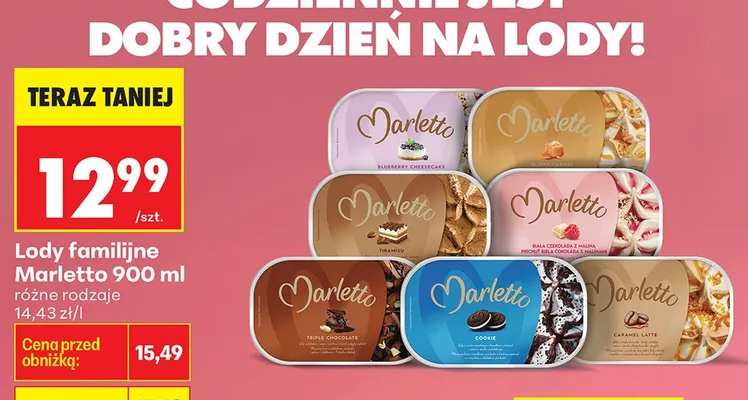 Lody familijne różne rodzaje promocja w Biedronka