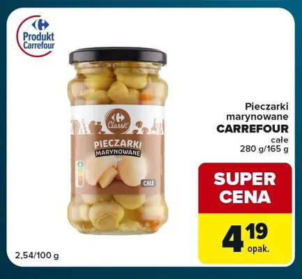 Pieczarki marynowane całe Carrefour promocja w Globi