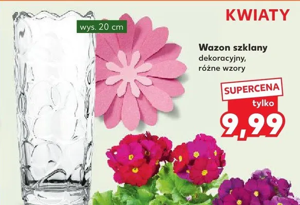 Wazon szklany dekoracyjny, różne wzory promocja w Kaufland