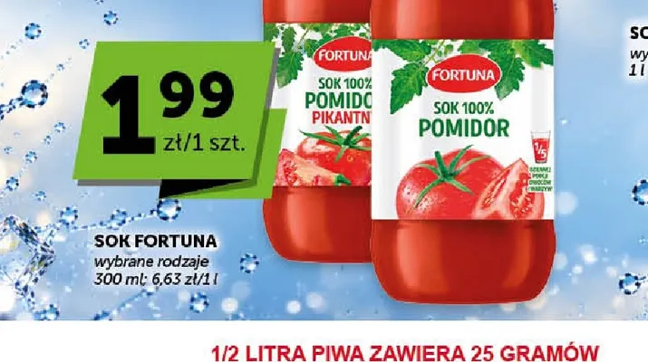 Sok pomidor Fortuna 100% promocja w ABC