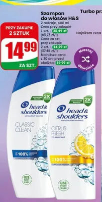 Szampon do włosów Head & Shoulders Classic Clean promocja w Dino