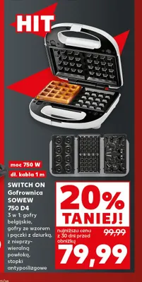 Gofrownica 3 w 1 Sowew 750 D4 Switch On promocja w Kaufland