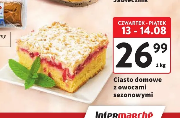 Ciasto domowe z owocami sezonowymi promocja w Intermarche