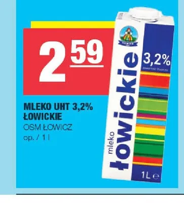 Mleko UHT 3,2% Łowickie OSM Łowicz promocja w SPAR