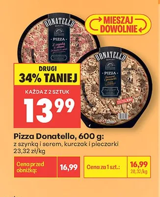 Pizza Donatello z szynką i serem promocja w Biedronka