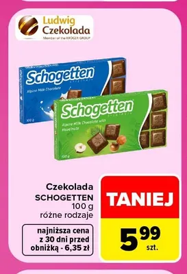 Czekolada Schogetten Alpine Milk promocja w Carrefour Market