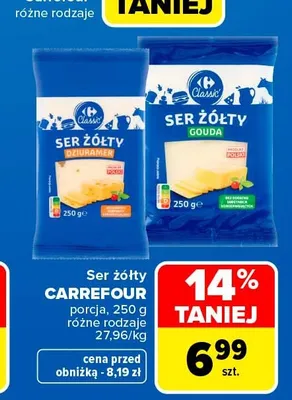 Ser żółty Dziuramer porcja Carrefour Classic promocja w Carrefour
