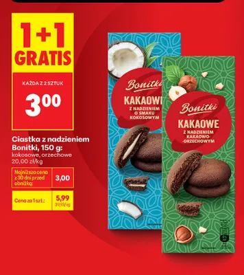 Ciastka z nadzieniem orzechowe Bonitki promocja w Biedronka