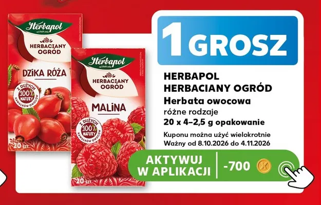 Herbata owocowa malina Herbapol Herbaciany Ogród promocja w Kaufland