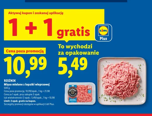 Mięso mielone z łopatki wieprzowej Rzeźnik promocja w Lidl